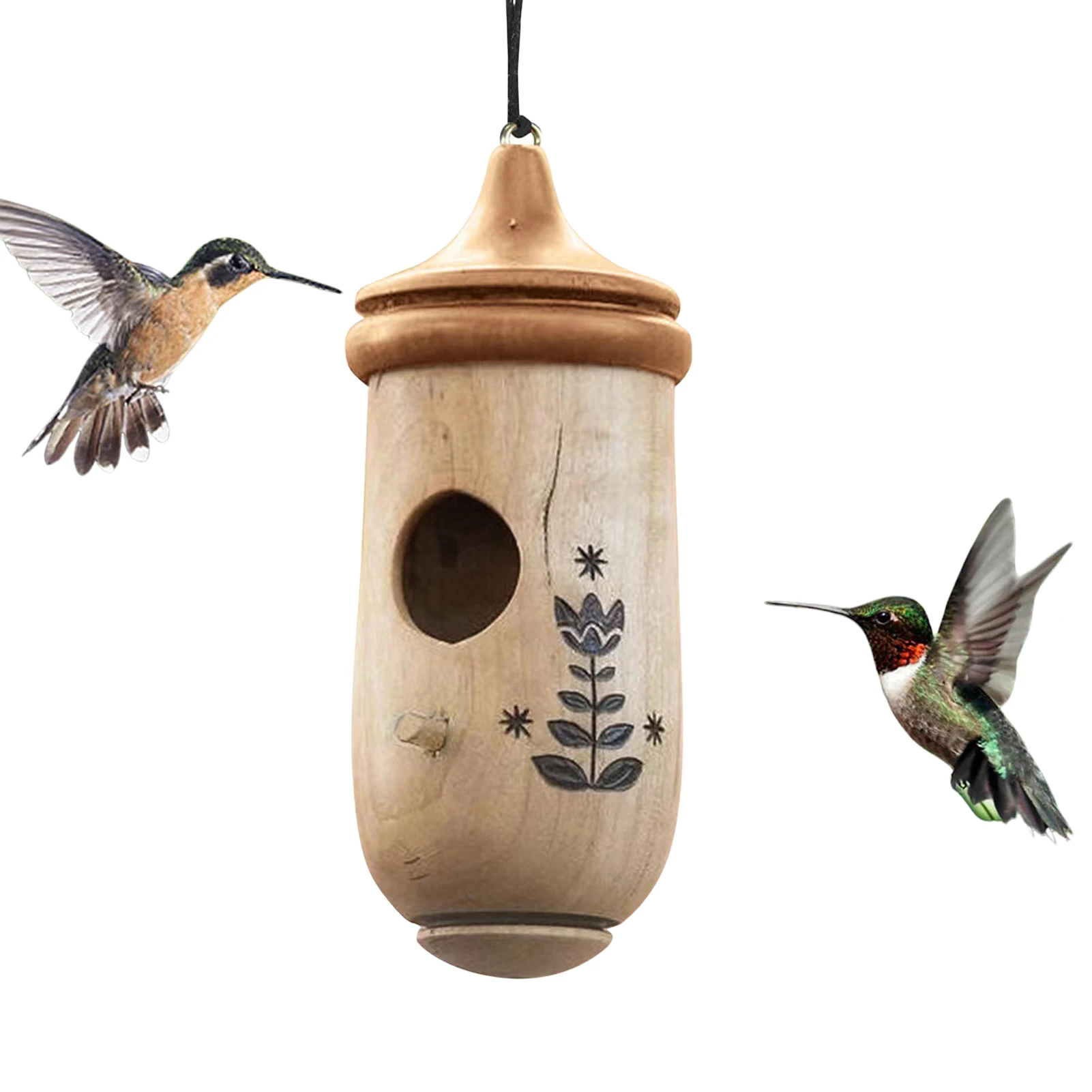 

Outside Hangings Hummingbird House Wooden Birdhouses for Outdoor Hangings Natural Bird Bird Houses for Hummingbird Swing Nest
