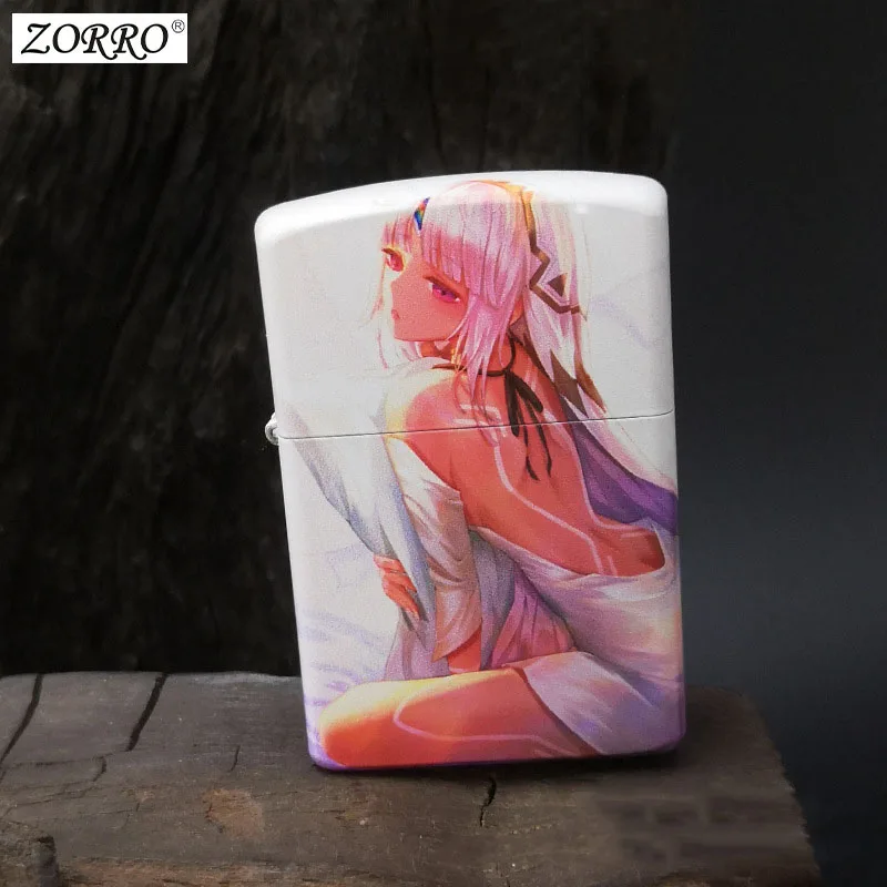 

Zorro Two-Dimensional Girl Kerosene Lighter Copper Windproof Bright Torch Play Cigarette Accessories Collection Gift