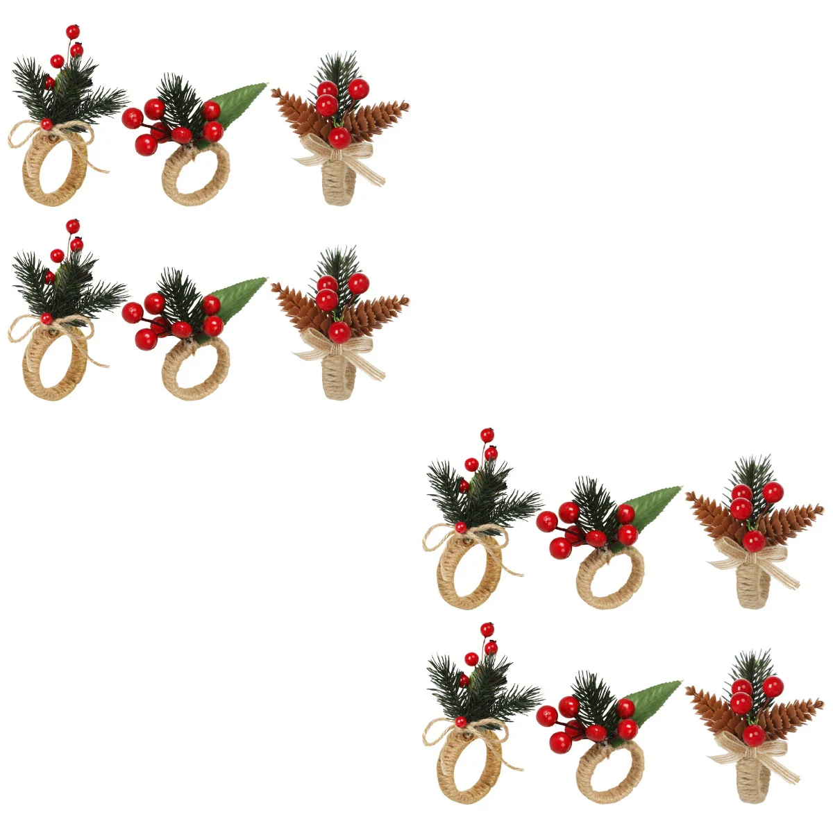 

12 Napkin Ring Holder Xmas Christmas Napkin Rings Set Xmas Napkin Rings Pine Cone Napkin Ring Holders