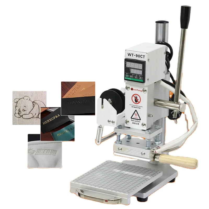 

Hot Press Foil Stamping Printing Machine Gold Silver Foil Automatic Hot Stamping Machine for Leather Logo with Embossed T Slot