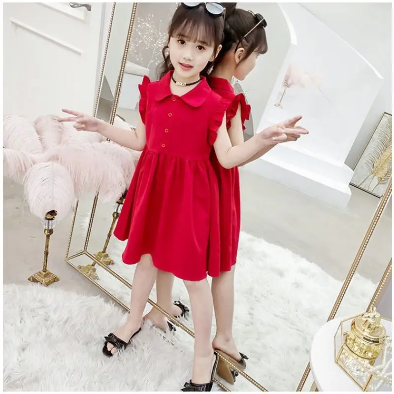 

Girls Dresses for Photoshoot Summer Kids 3-12 Years Elegant Princess Dress Girl Cool Breathable Ruffle Dress Children's Clothes