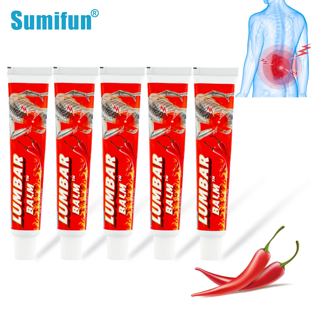 

5Pcs Sumifun Pain Relief Cream Capsicum Extract Lumbar Muscle Joints Strain Spondylosis Arthritis Rheumatism Medical Health Care