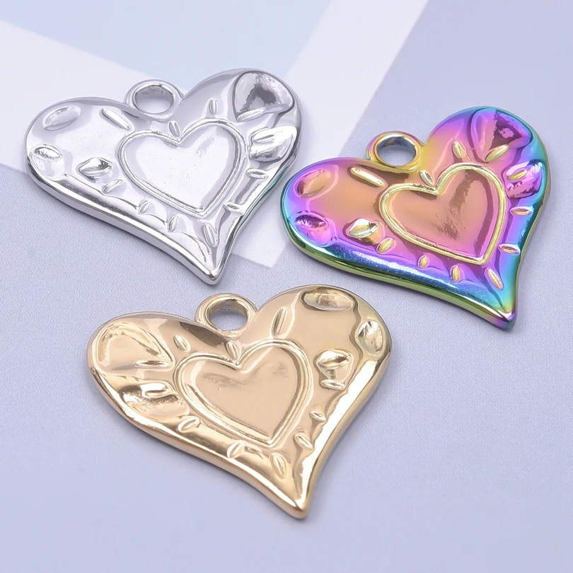 

5pcs Creative Cute Heart Charm Pendant For Jewelry Making DIY Necklace Handmade Craft Women Fashion Exquisite Pendant Findings