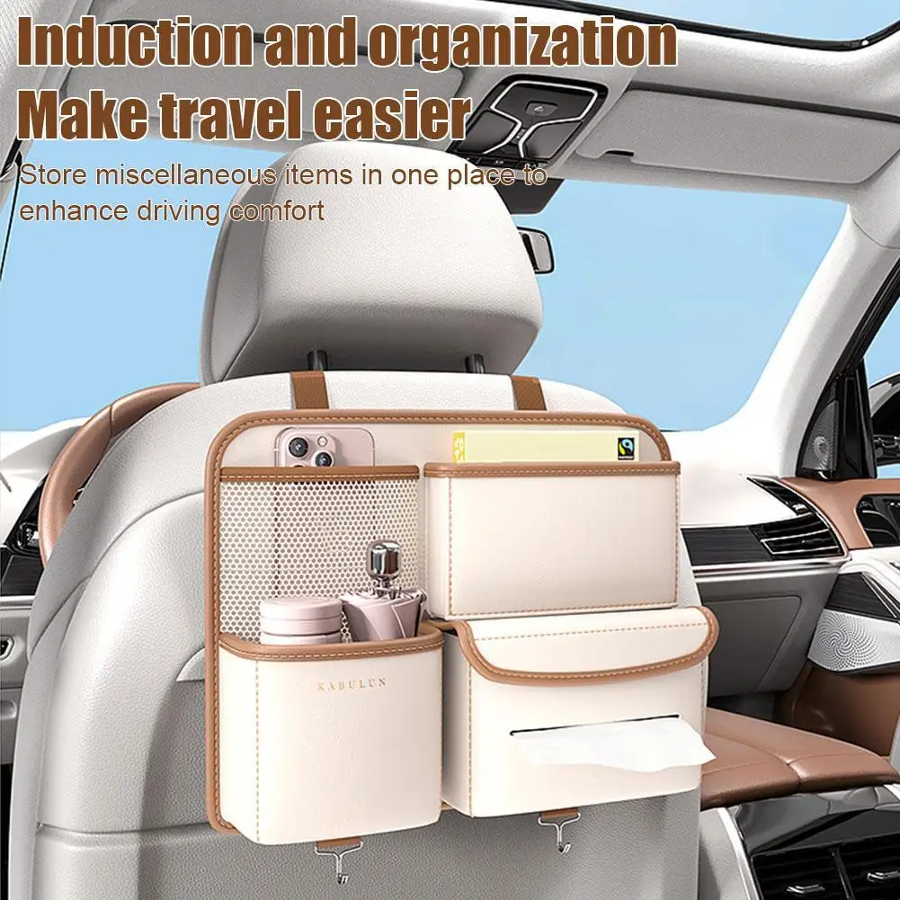 

Car Seat Back Storage Bag Back Seat Trunk Organizer Multi-use PU Leather Car Seat Back Organizers With Bag Car Accesscries