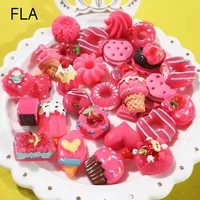 10 pcs food miniature decoration mini childrens kitchen resin donuts decoration candy cookies diy phone case decor