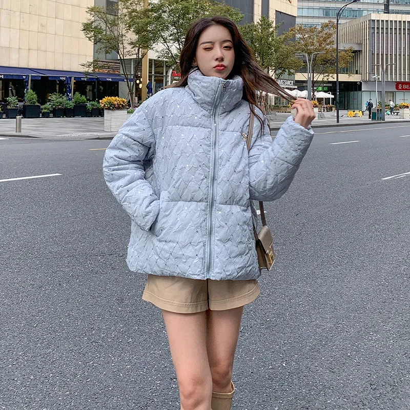 

Корейская версия платья в студенческом стиле женское свободное утепленное студенческое Стеганое пальто с хлопковой подкладкой для зимы