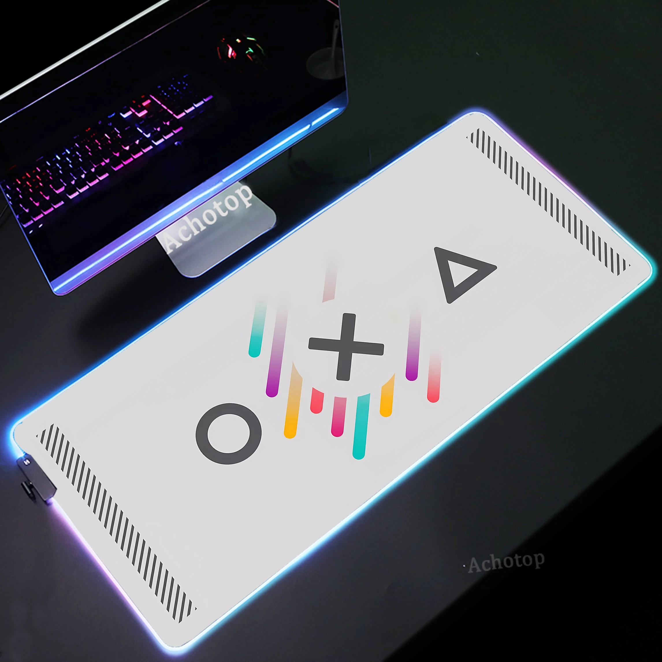 

RGB Geometric Large Mousepad Computer Mouse Pad XXL LED Luminous Game Table Carpet Gamer Mouse Mat Gaming Accessories Mats