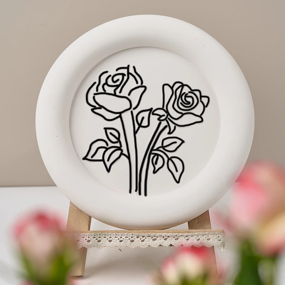 Круглая рельефная силиконовая форма в виде розы сделай сам креативная тюльпана