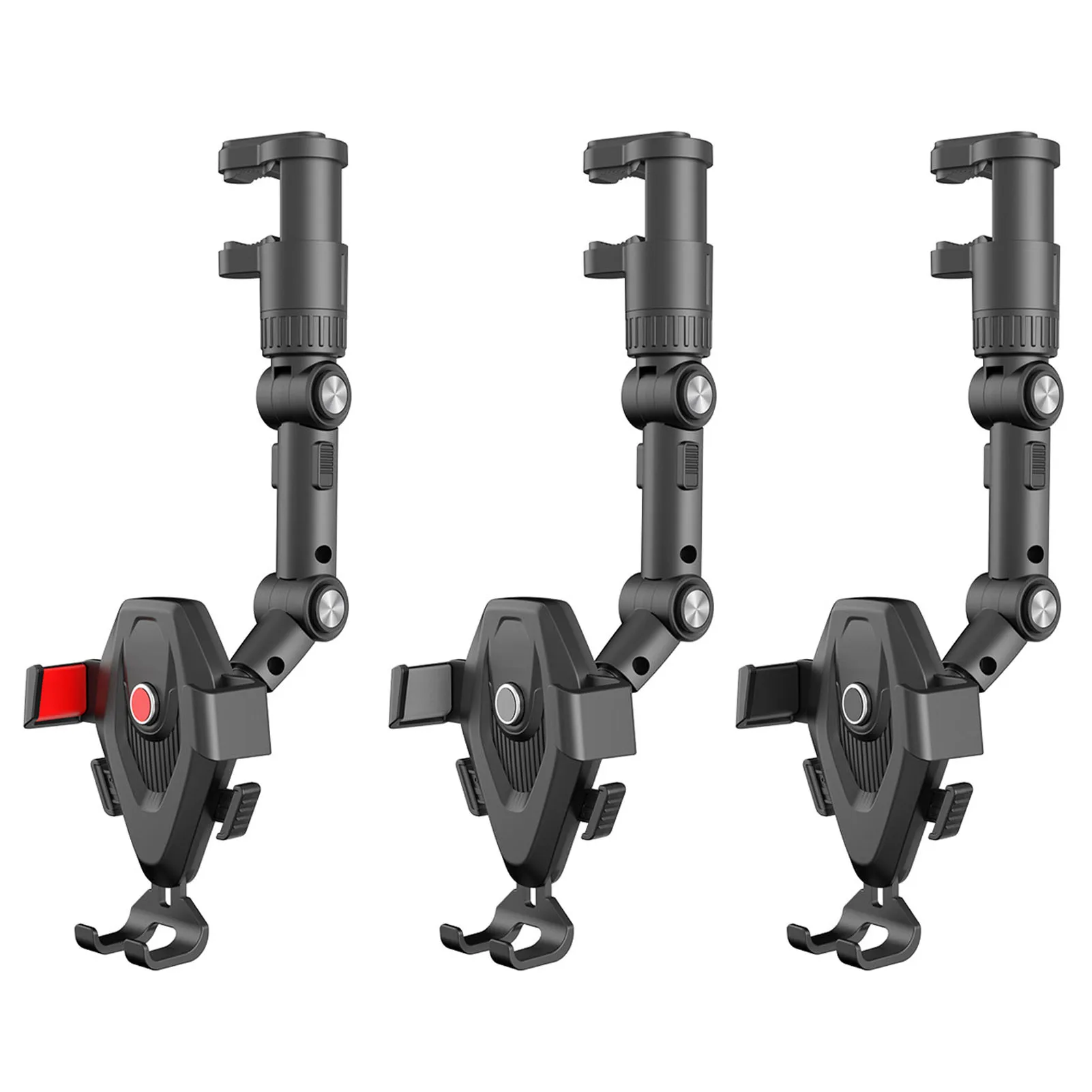 

Rear View Mirror Phone Holder Rear View Mirror Phone Mount Holder 360 Rotatable & 180 Retractable Multifunctional Car Phone