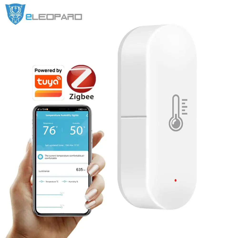 

Real-time Monitor Wireless Temperature Detector App Control Humidity Sensor Works With Zigbee Gateway Intelligent Linkage Tuya