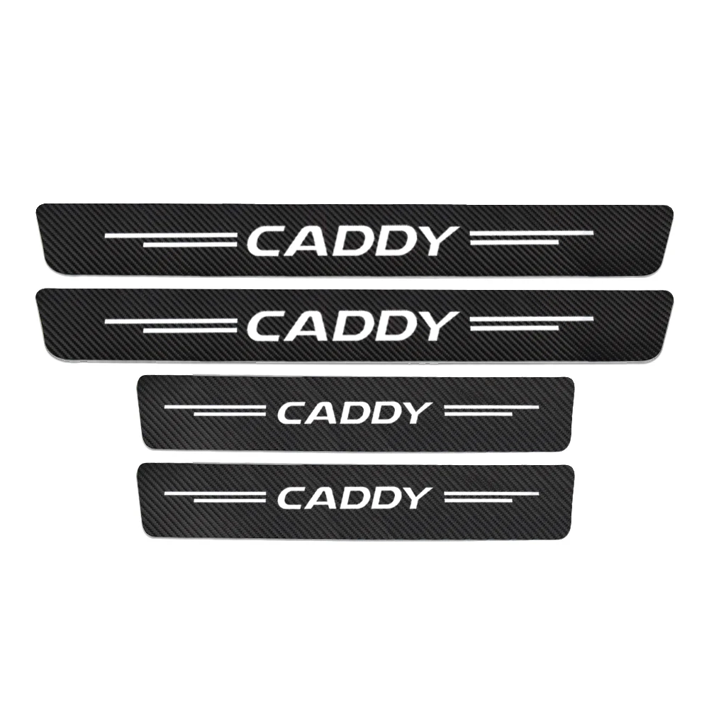 4Pcs For Volkswagen VW CADDY Carbon Fiber Car Door Sills Guards Protector Sticker Threshold Decal Styling Tuning Accessories |