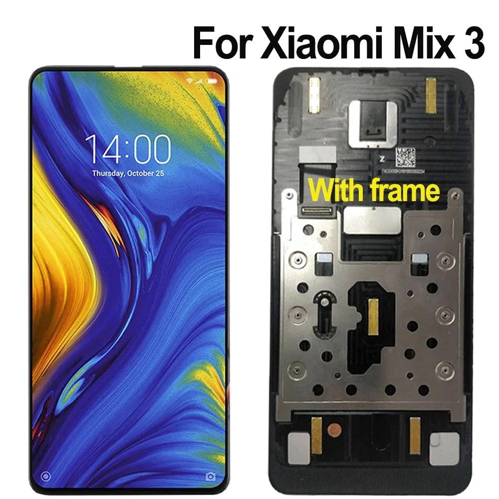 

, Amoled 6.3" For Xiaomi Mi Mix 3 LCD Display Touch Screen Digitizer Assembly With Frame Mi MIX3 LCD M1810E5A Display