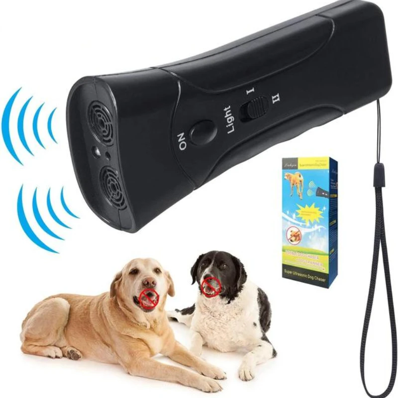 

Dog Repeller Whistle Anti Barking Stop Bark Training Device Trainer LED Ultrasonic 3 in 1 Anti Barking Without Battery