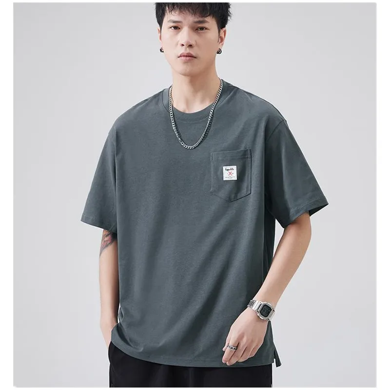 

Mens T-Shirt Luxury Brand Heavyweight 70% Cotton 30% Polyester Alphabet T-shirt Pocket Oversized Classic Men's Tee Mens Clothing