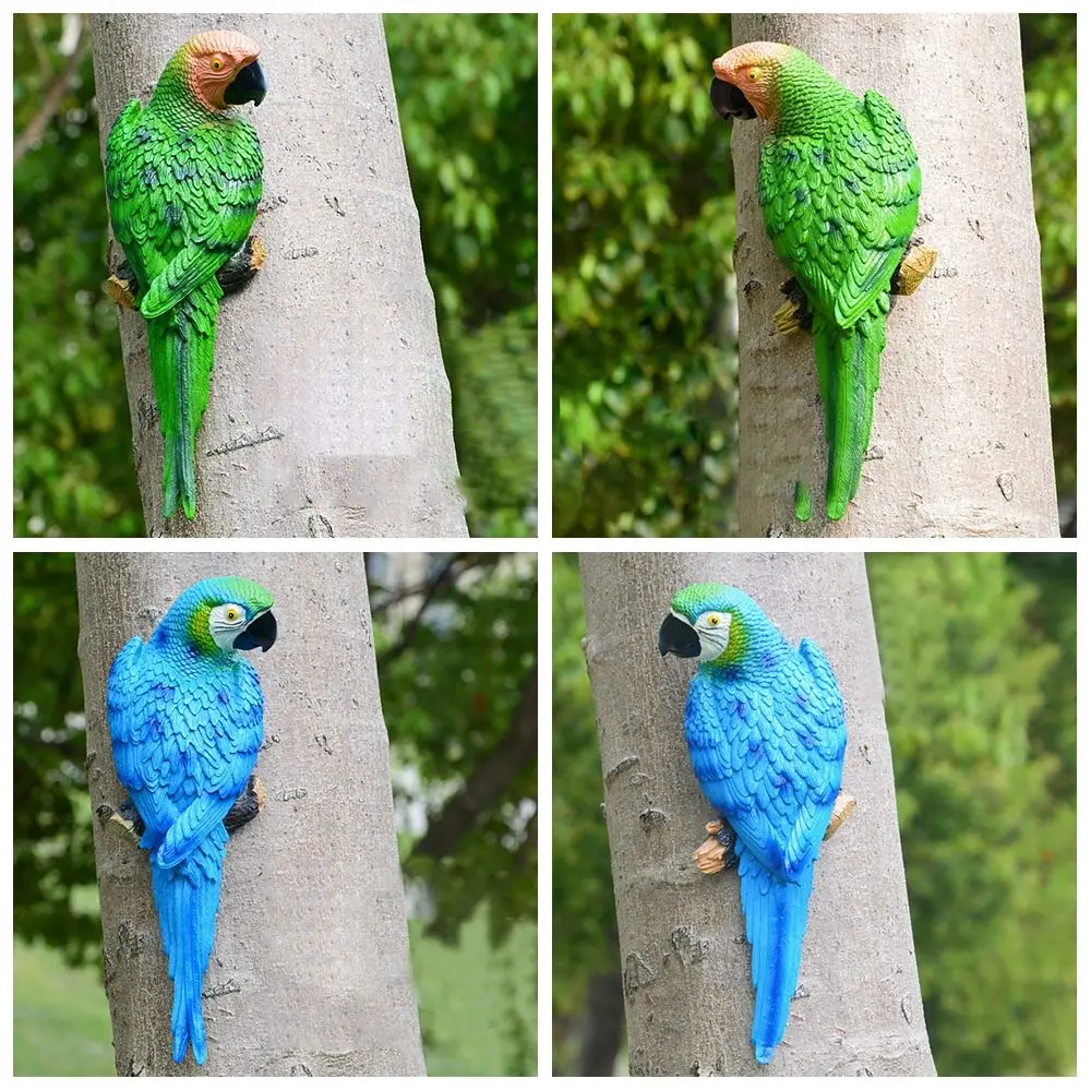 

Gift Outdoor Indoor Tree Ornament Yard Patio Lifelike Parrot Statue Bird Figurines Wall Mounted Animal Sculpture