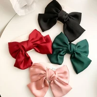 iceclouds new women ins solid fabric elastic ribbon big bows barrette headband hairpin hariclip girl fashion hair accessories