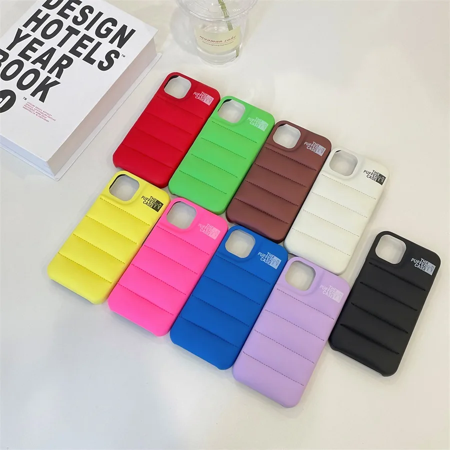 Fashion Down Jacket Phone Case the Puffer Case for iPhone 14 13 12 11 Pro Max X XS XR 8 7 Plus SE 2020 Soft Silicone Cover