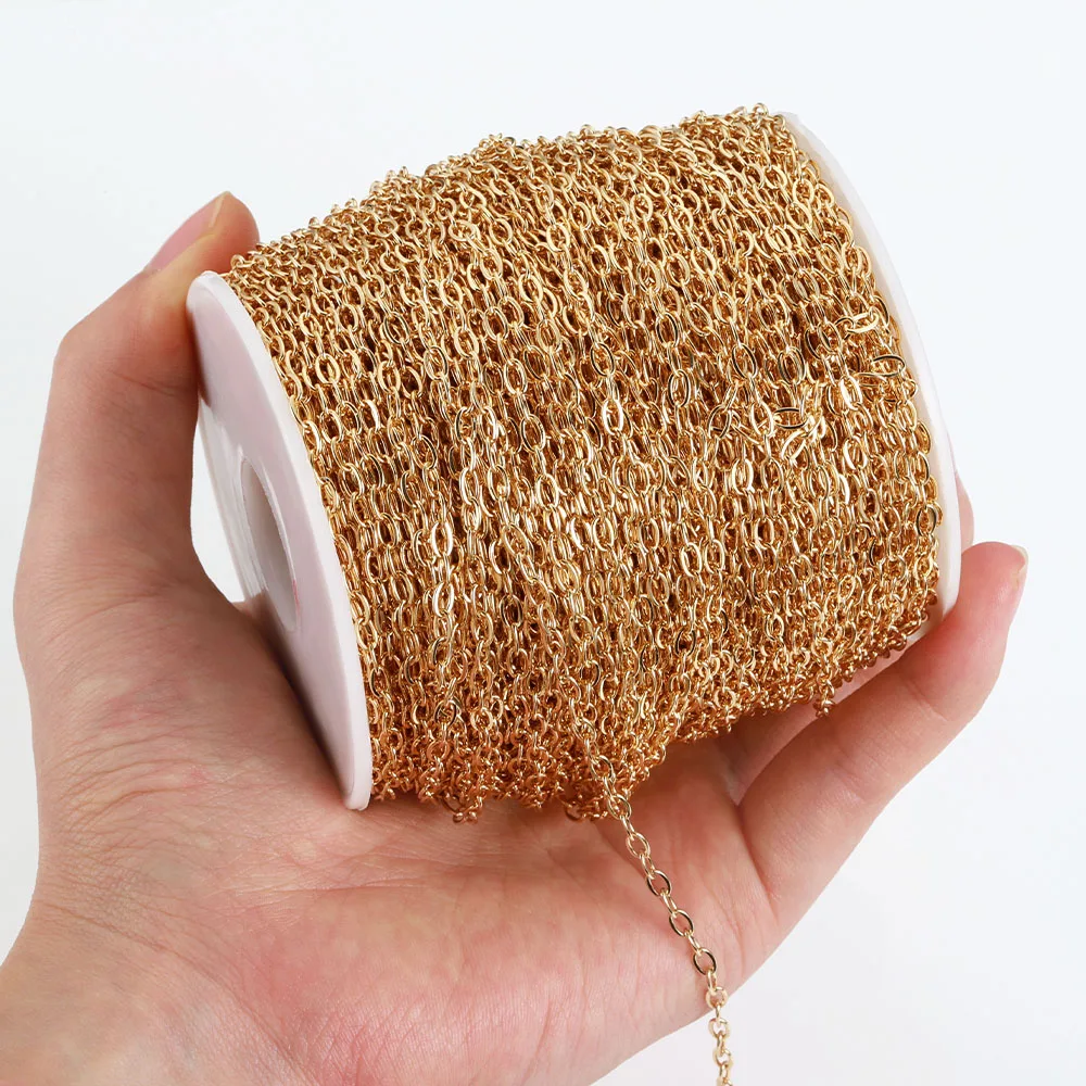 2 M/Roll Stainless Steel Chains for DIY Neckalce Jewelry Making Component Bulk Cable Link Chain Handmade Bracelet Accessories