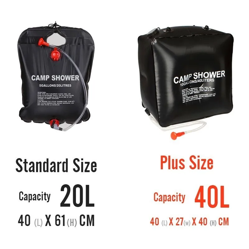 

Вместительная уличная сумка для душа 20/40 л, Портативная сумка для душа, походная сумка для душа с солнечным подогревом, замечательные комплекты, 2023