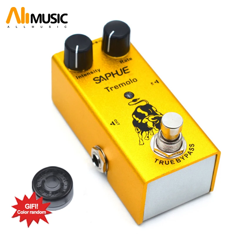 SAPHUE Electric Guitar Tremolo Intensity/Rate Knob Effect Pedal Mini Single Type DC 9V True Bypass