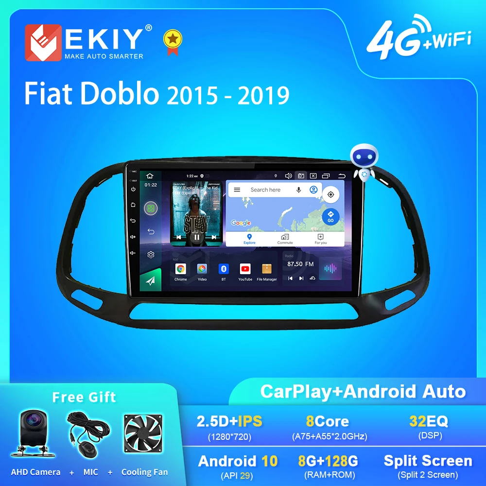 

EKIY Q7 Android 10 Car Radio For Fiat Doblo 2015 - 2019 Navi GPS 1280*720 DSP Carplay Multimedia Player Auto Stereo No 2din DVD