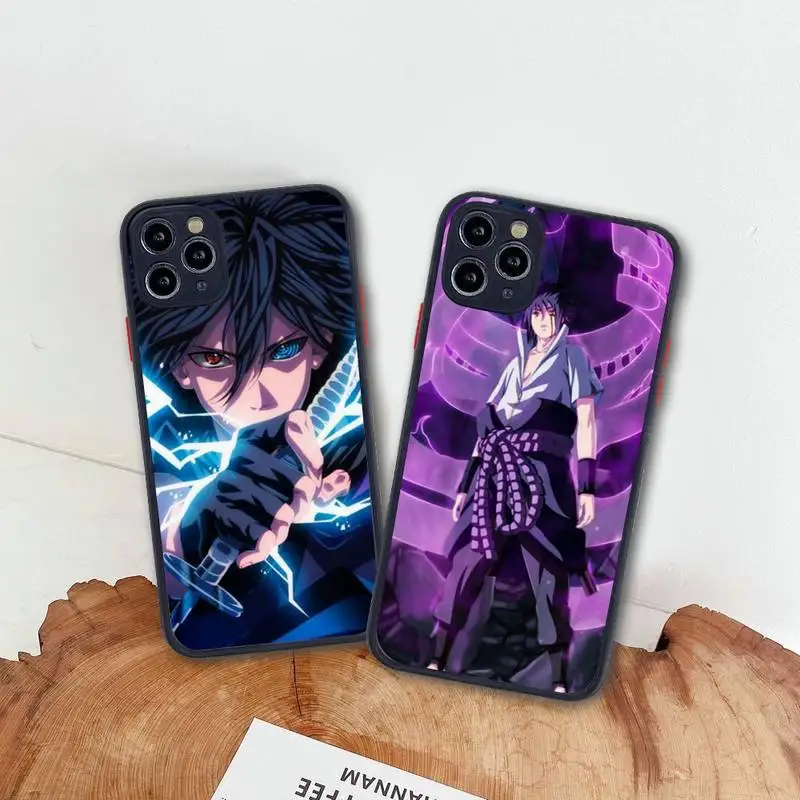 

Naruto Uchiha Sasuke Phone Case For iphone 13 12 11 Pro Max Mini XS 8 7 Plus X SE 2020 XR Matte Transparent Cover