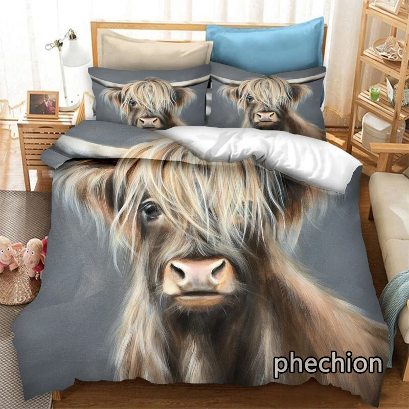 Комплект постельного белья phechion Animal яка с 3D принтом, пододеяльники, наволочки, слитное одеяло, Комплект постельного белья, постельное белье K347