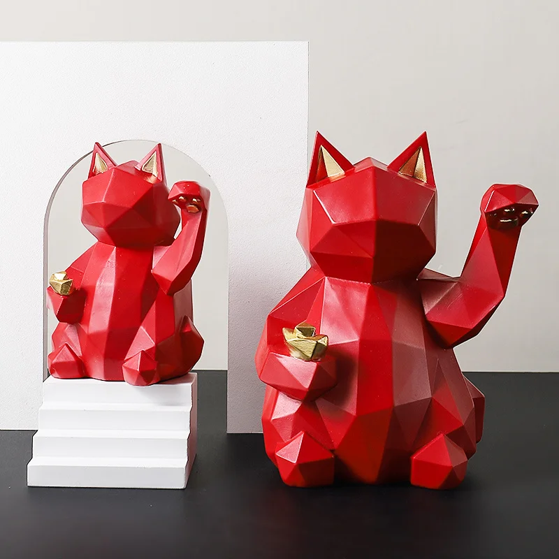 

Resin Sculpture Lucky Cat Decoration Fashion Modern Home Decoration Statue Gift