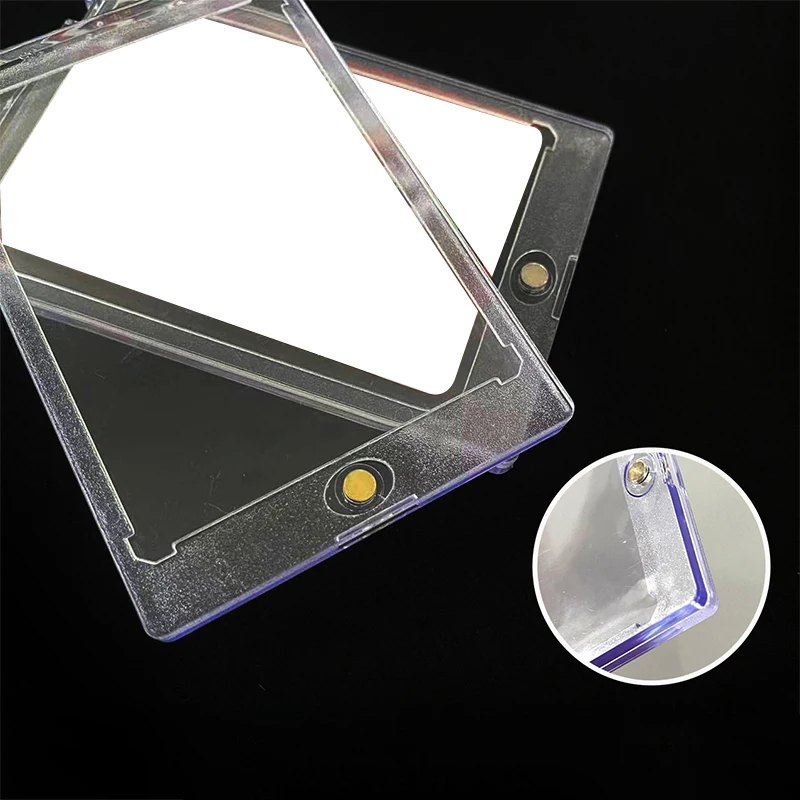 Сильный магнитный держатель карт 35PT с УФ-защитой акриловый прозрачный защитный