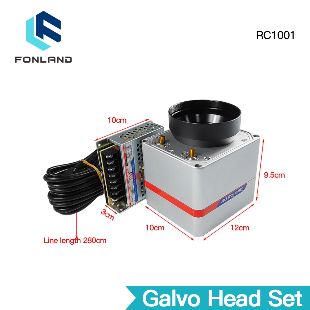 FONLAND RC1001 Fiber Laser Scanning Galvo Head Set 10.6um &1064nm & 355nm 10mm Galvanometer Scanner with Power Supply enlarge