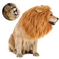 cute pet dog cosplay clothes costume lion mane winter warm pet for large dogs party decoration with ear pet accessories
