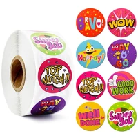 100 500pcs cute animal words stickers for kids 1 inch round teacher reward stickers encourage stickers school classroom supplies