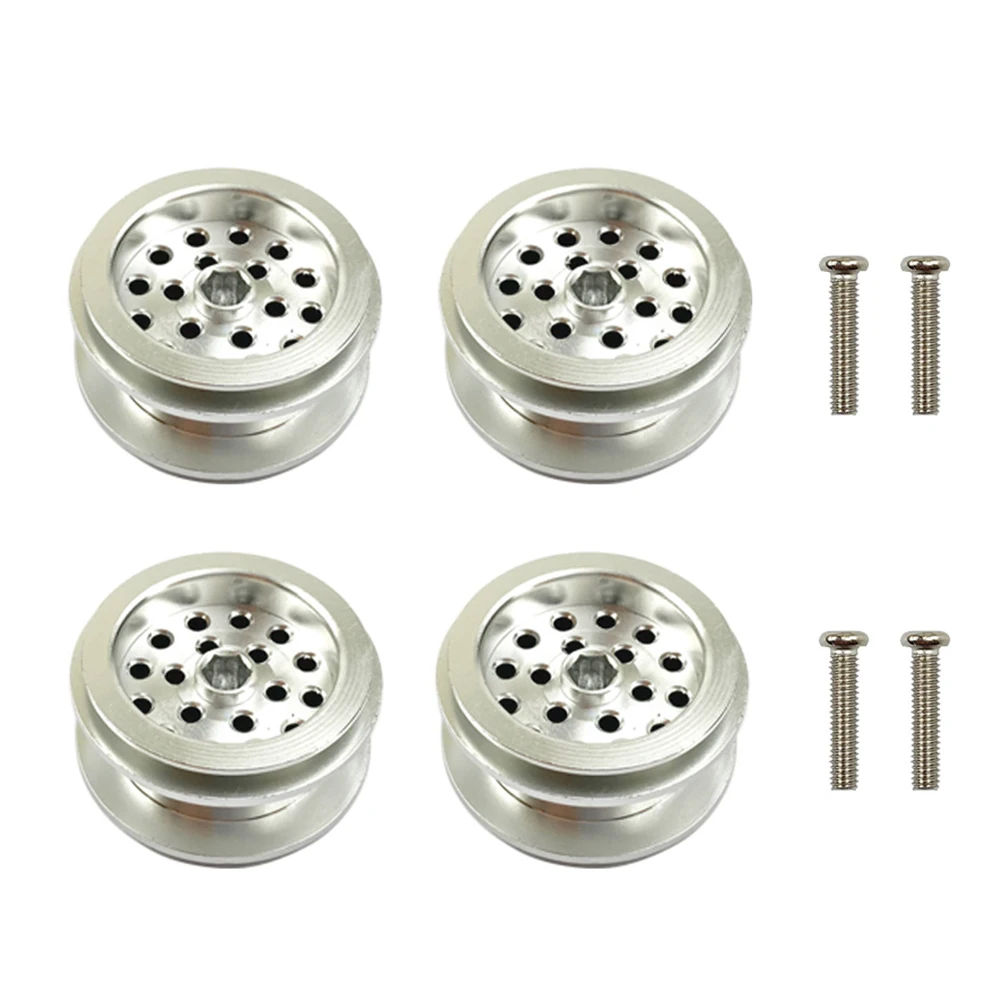 

for WPL D12 B24 B16 B36 C14 C24 MN MN99S JJRC Q60 Q65 RC Car Upgrade Parts Metal Wheel Rim Hub Spare Accessories Silver