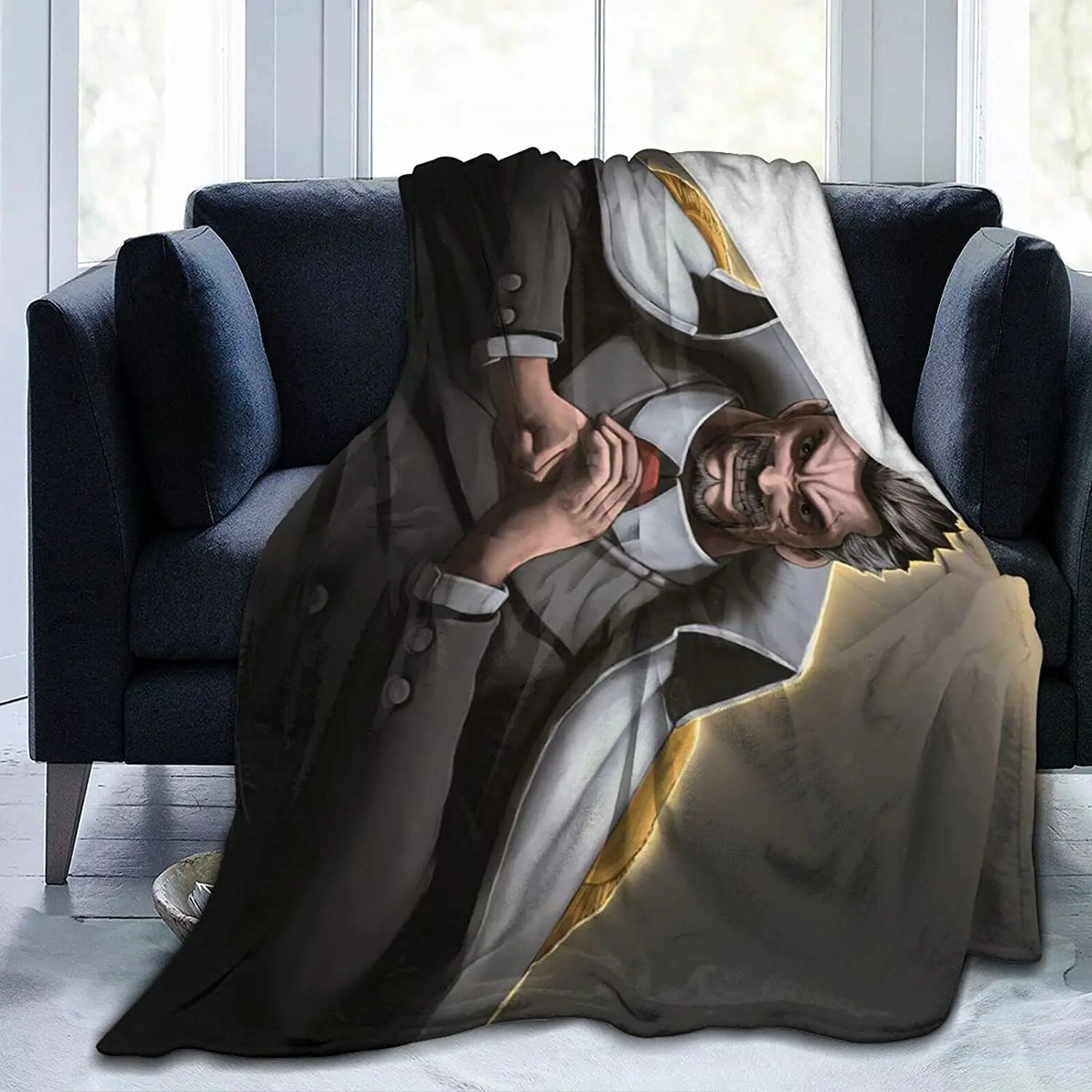 

Monkey D. GARP Fluffy Soft and Comfortable Blanket, Anime Warm Embrace of Sympathy