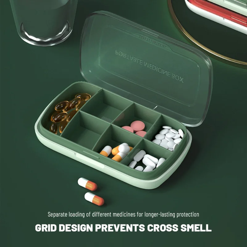 

Органайзер для таблеток на неделю, контейнер для хранения еженедельных таблеток, дорожный Стандартный пластиковый контейнер для лекарств, влагонепроницаемый