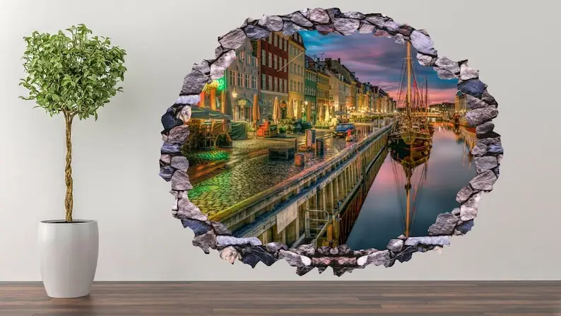 

Copenhague Wall Decal Art Decor 3D Sticker Poster Room Mural A-382