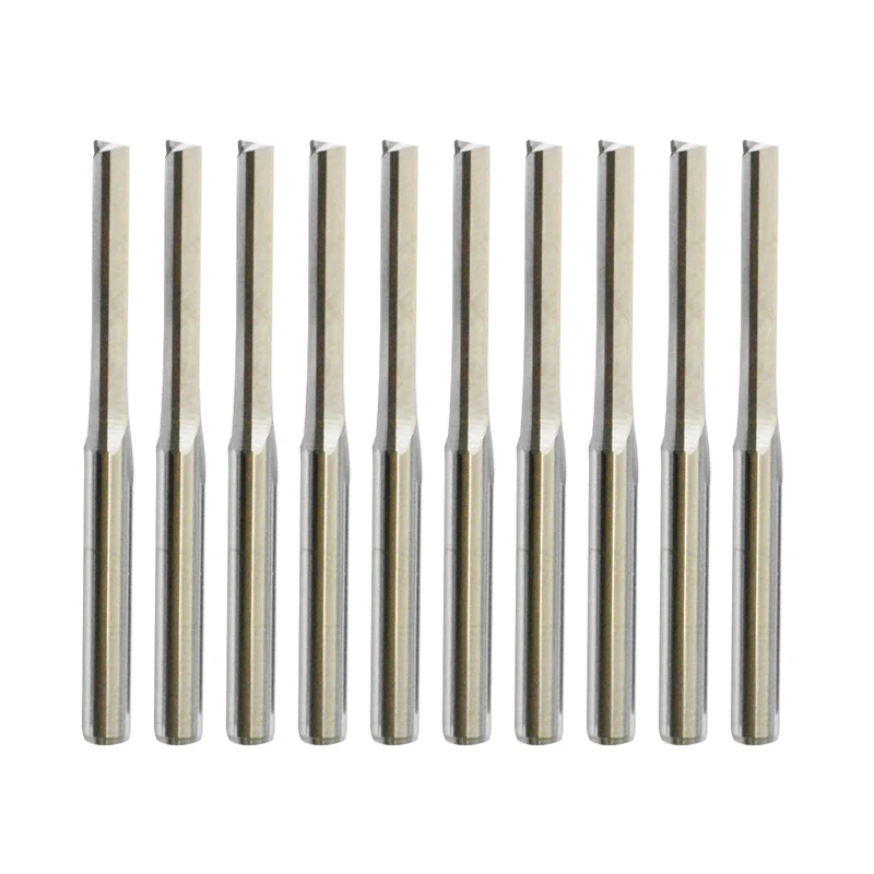 

10 pcs 4*22mm Two Flutes Straight Bits Wood Cutters CNC Solid Carbide CNC Router Bit Router Cutters