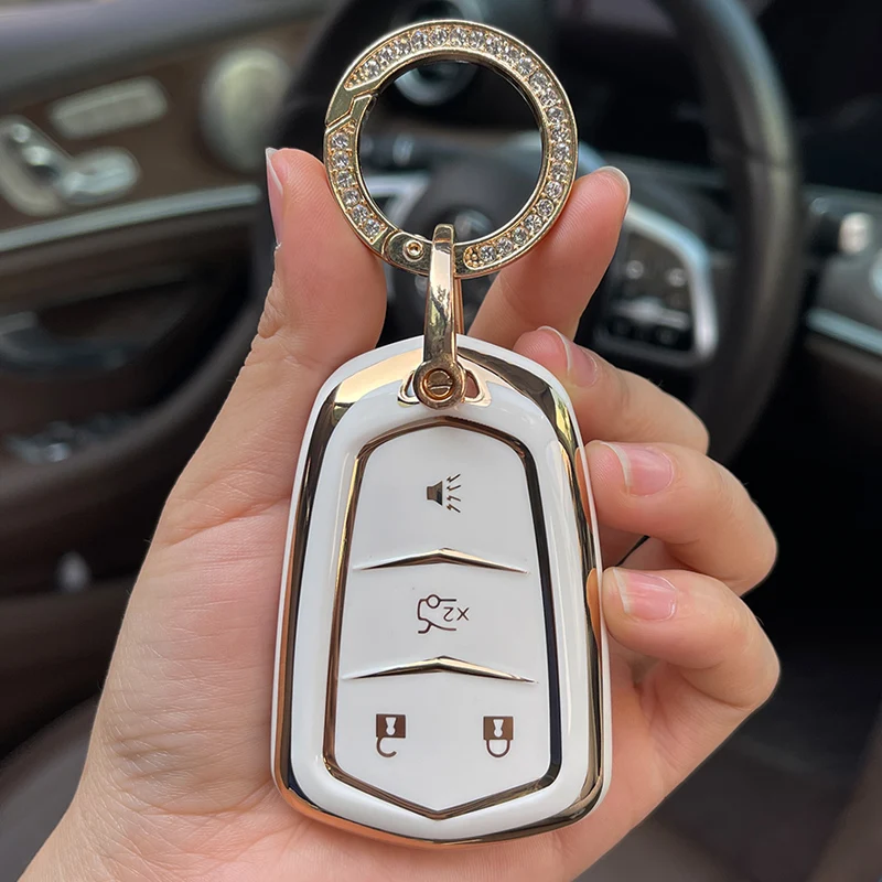 

Bling Keyring Keychain Car Key Case Cover for Cadillac XT5 28E SRX CT6 CTS XT4 XT6 ATS-L XTS CT6 Plug In 30e LYRIQ CT5 CT4 Shell