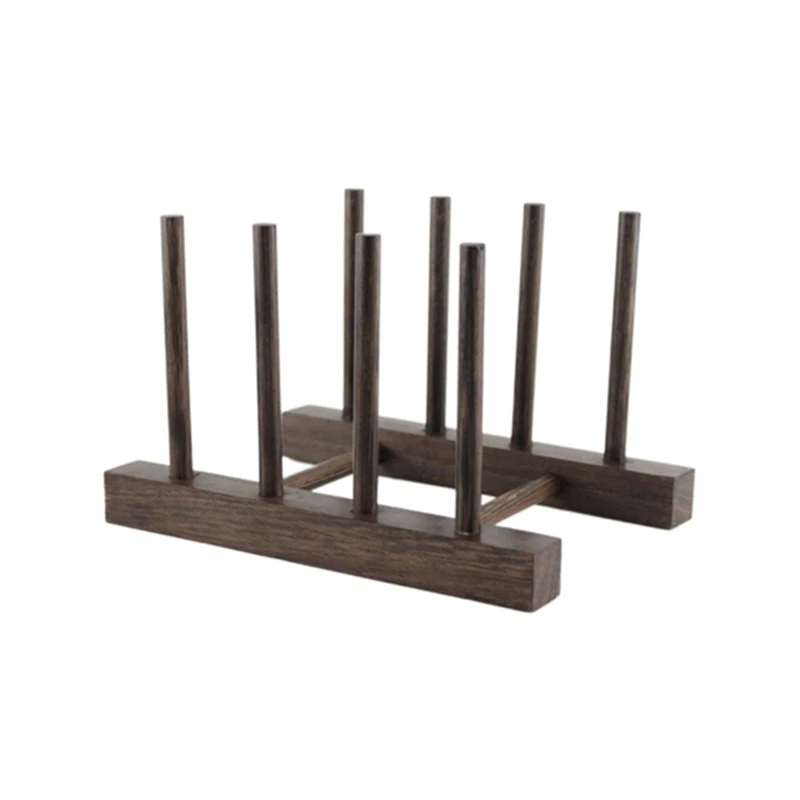 

Wooden Tea Tray Holder Wooden Chicken Wing Storage Rack Organizer For Dish Plate Bakeware Fruit Plate Bracket