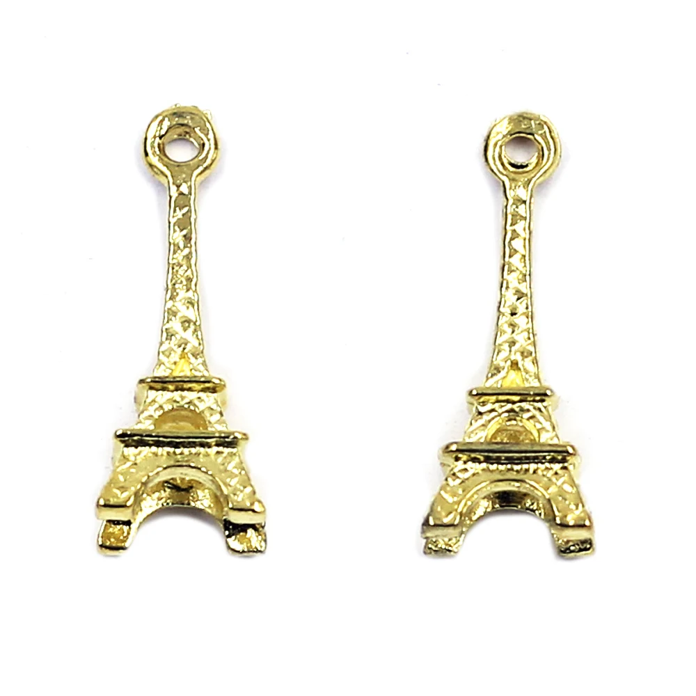 

20PCS Gold Tone 3D Eiffel Tower Charm Pendants 22x8mm DIY Men Women Jewelry Crafts Making Accessories Kids Handmade Materials