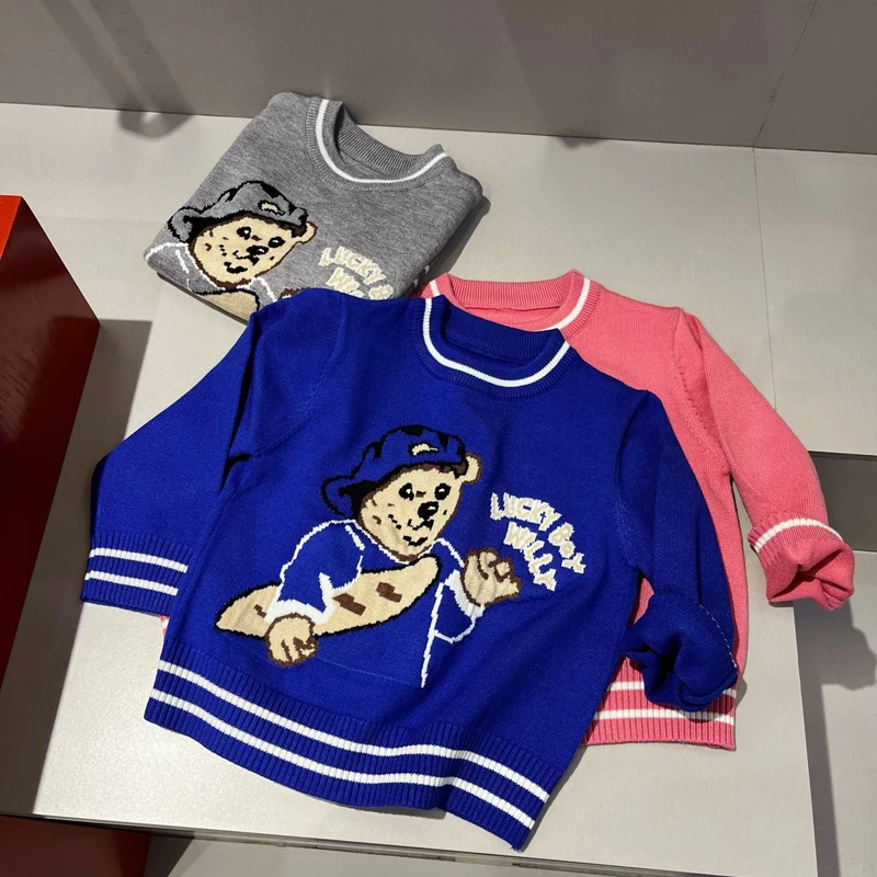 

Детский свитер с круглым вырезом и длинным рукавом, свободного покроя