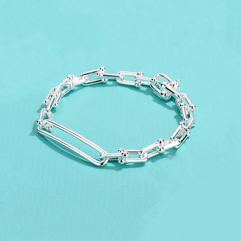 

Original Brand 1：1 S925 Sterling Silver High Quality U-Shape Trendy Bracelet Women Logo Luxury Jewelry Valentine Gift