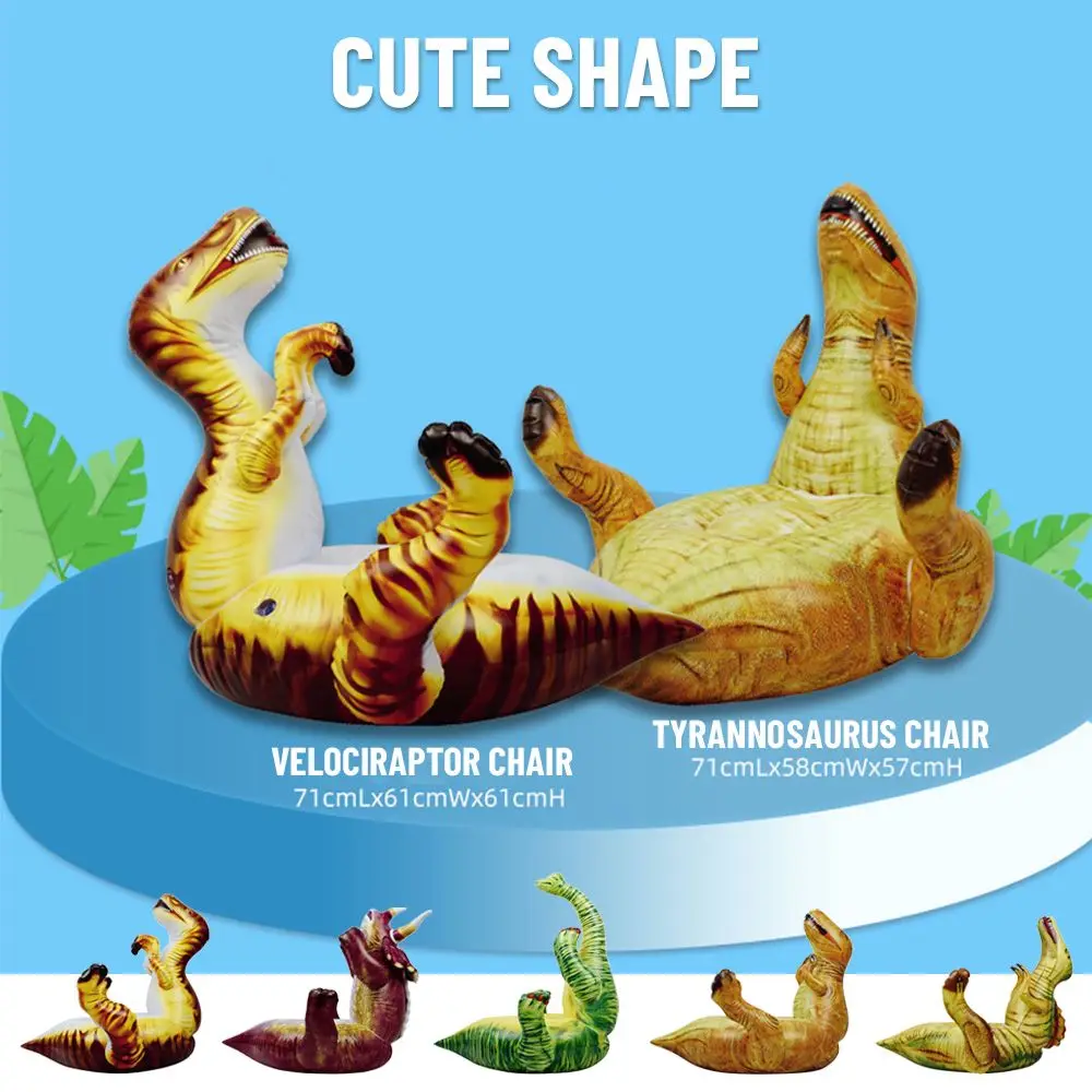 

Foldbale Chair Inflatable Toys Outdoor Fun Cartoon Dinosaur Toddler Learning To Sit Inflatable Chair Baby Sofa Seat