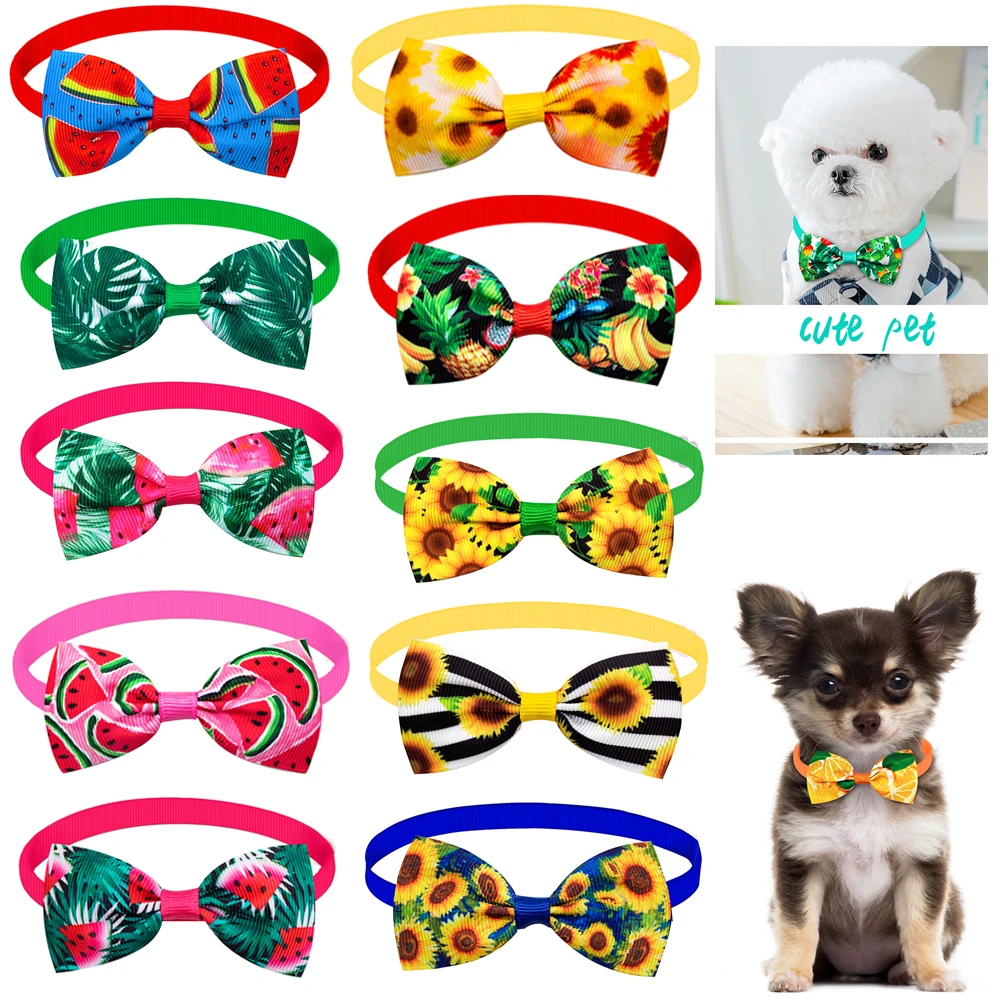 10pcs Pet Accessories Small Dog Bow Tie For Puppy Dog Bowties Collar Adjustable Girl Dog Bowtie For Cat Dog Collar Pet Supplier