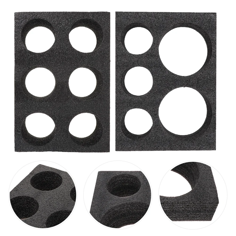 

2 Pcs Container Pearl Cotton Cup Holder Black Disposable Cups Holders Takeout Beverage Carrier