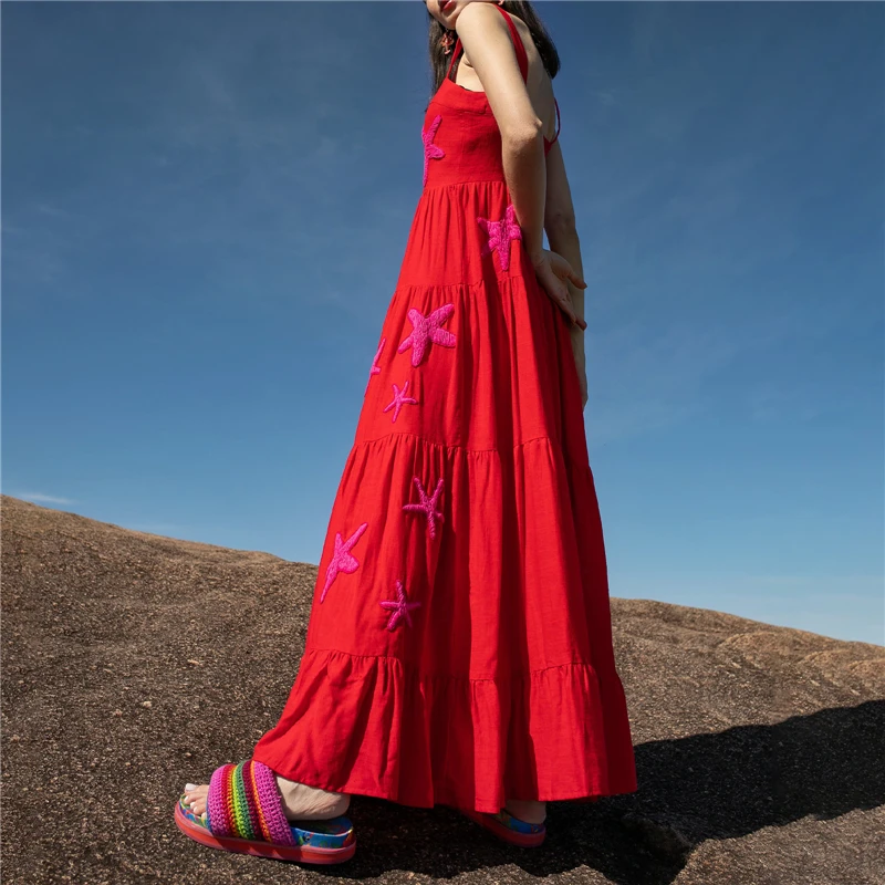 Женское длинное платье с цветочным принтом повседневное свободное