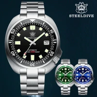 steeldive luxury watch for men sd1980 date 200m wateproof nh35 automatic movement abalone dive diver watch