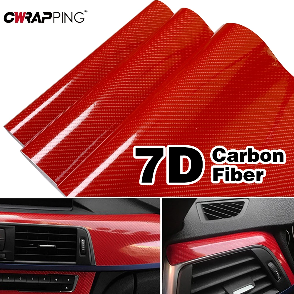 7D автомобильная наклейка из углеродного волокна виниловая пленка самоклеящаяся