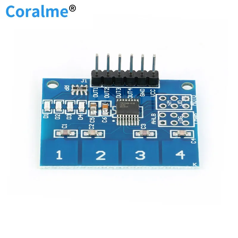 Четырехканальный емкостный сенсорный переключатель TTP224 модуль цифрового