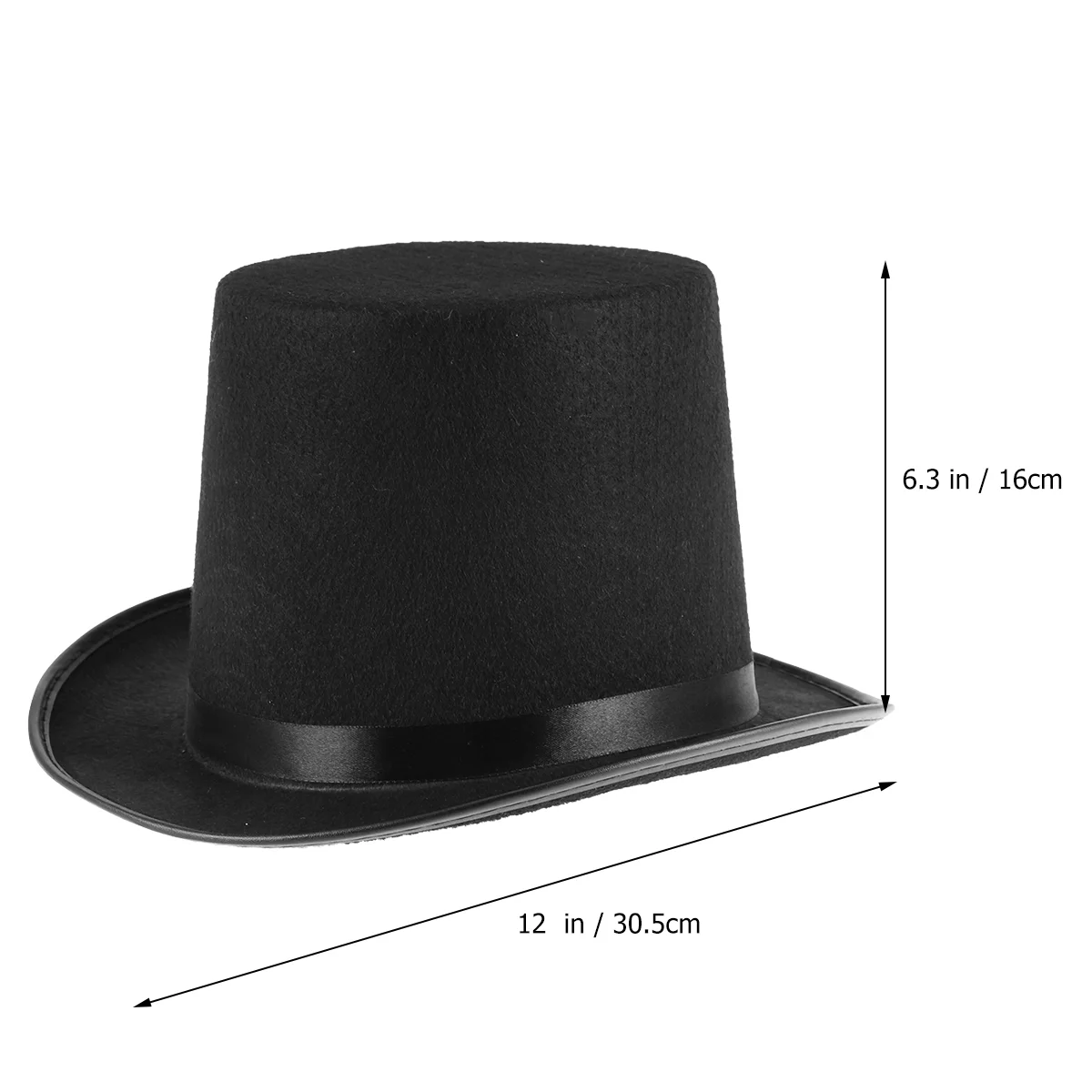 

Magicians Hat Hats Black Hat Satin Costume Magician Fancy Style Party Accessory Dress Party Black 1